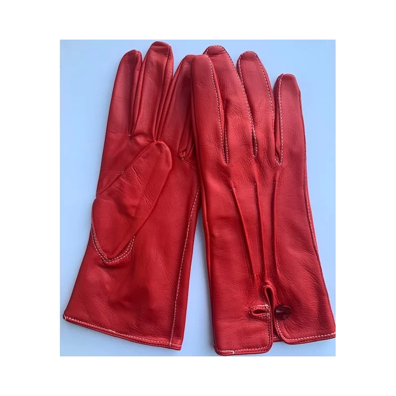 Gants cuir Rouge - mi saison