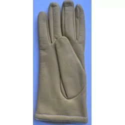 Hiver - Gants cuir jaune clair