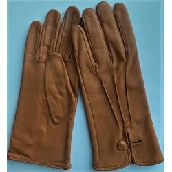 Gants cuir  marron clair -...
