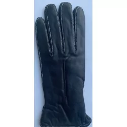 Gants cuir d'hiver - Noir