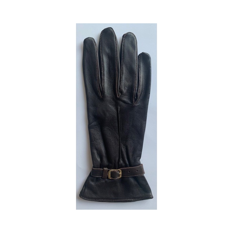 Gants en cuir marron foncé de mi-saison